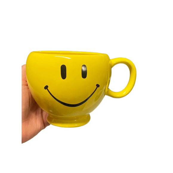 Pre-owned Vintage Yellow Smiley Mug Teleflora Coffee Tea Hot Chocolate Cup - Picture 2 of 7